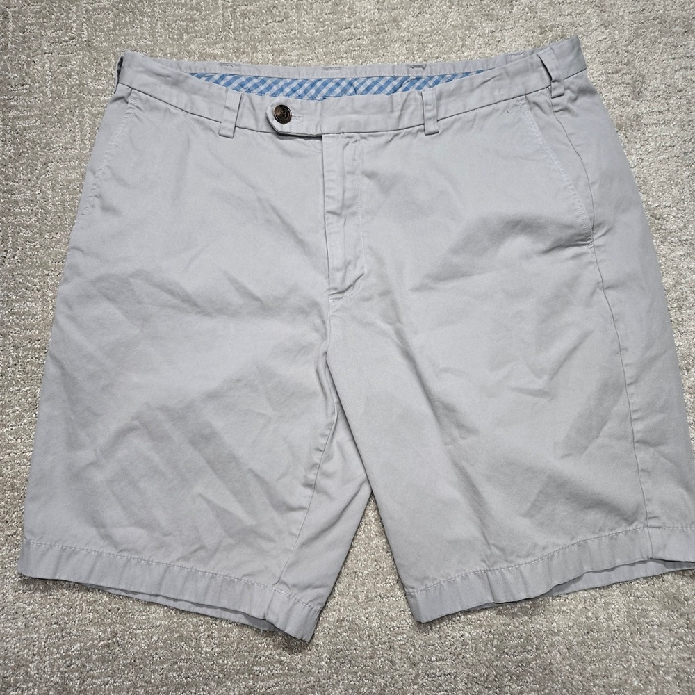 Brooks Brothers Mens Light Gray Cotton Bermuda Chino Shorts Size 38